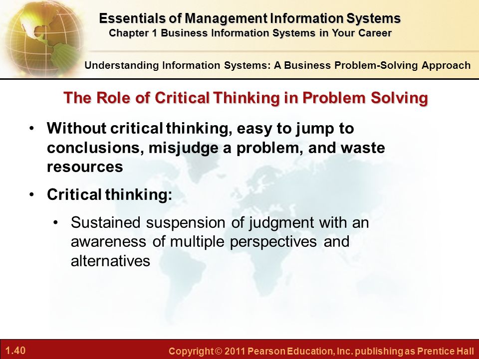 The role of organizing in critical thinking